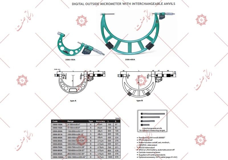 قیمت میکرومتر دیجیتالی 0 - 150 اینسایز , فروش میکرومتر دیجیتالی 0 - 150 اینسایز