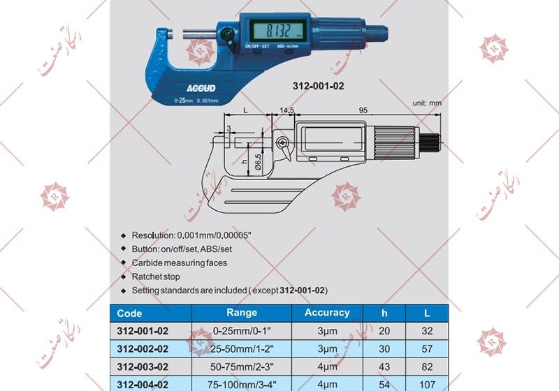 Accud Digital micrometer 0-25 model 02-001-312