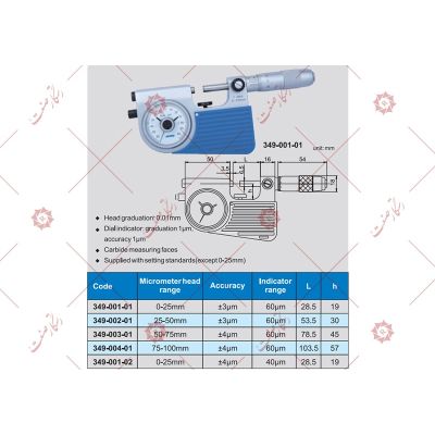 Accud Dial Micrometer 0-25 model 01-001-349