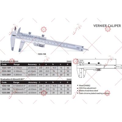 Insize Vernier calliper 18 cm model1233-1801
