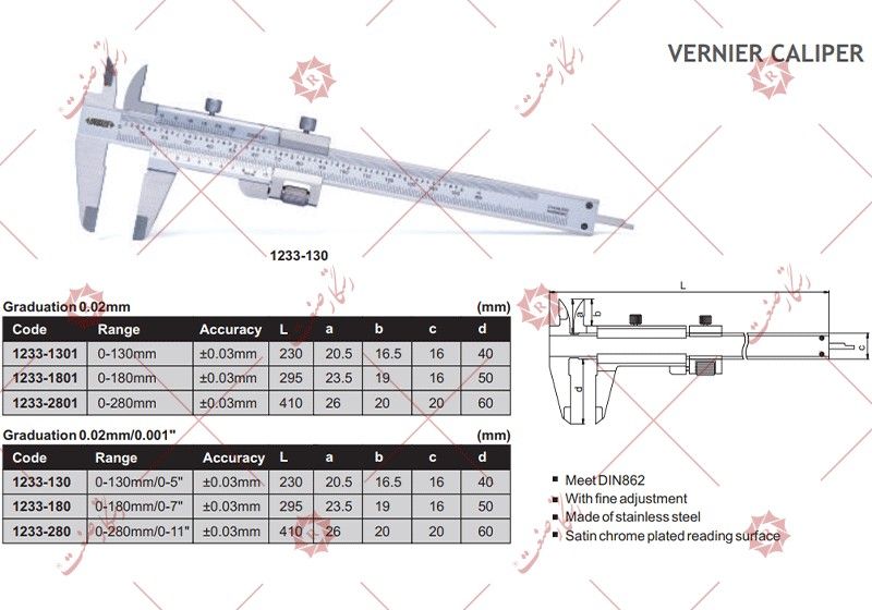 Insize Vernier calliper 18 cm model1233-1801