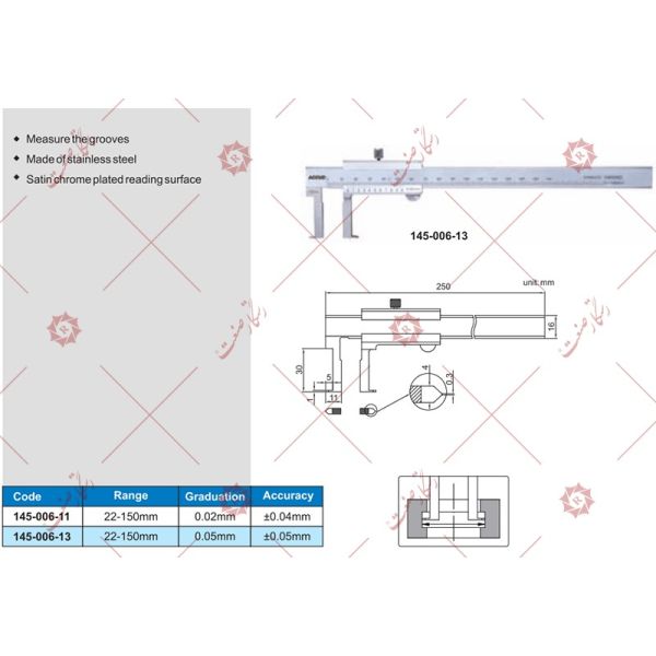 Accud Caliper inside gauge 22-150 model 11-006-145