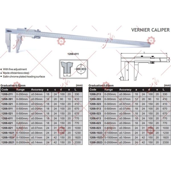 Insize caliper 50 cm model 511-1208