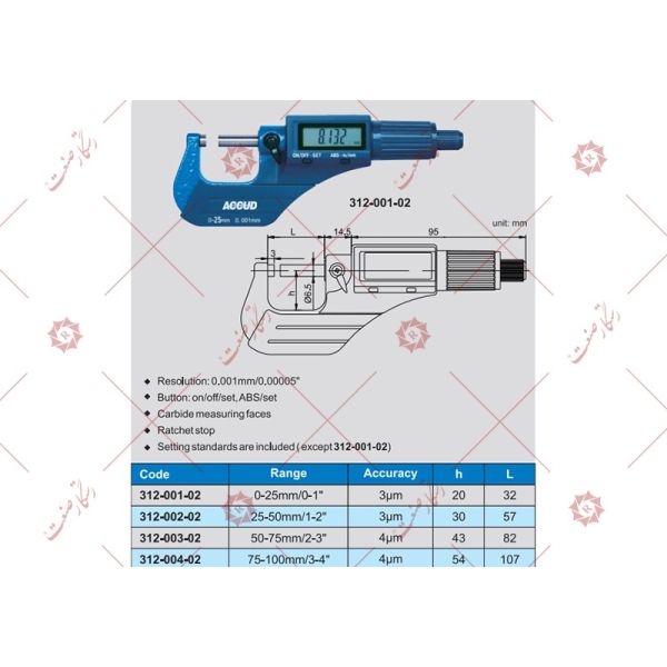 قیمت میکرومتر دیجیتال آکاد , فروش میکرومتر دیجیتالی آکاد