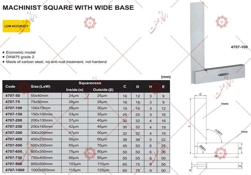 Insize Industrial Precision Square Model 300-4707