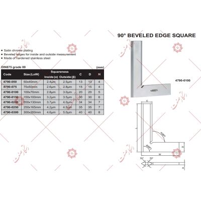 Insize precision square 90 degree model 0300-4790