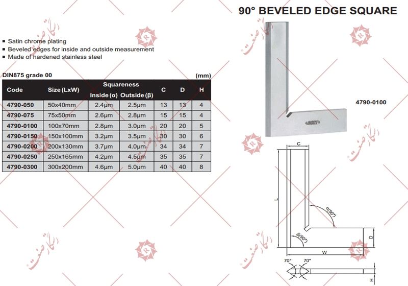 Insize precision square 90 degree model 050-4790