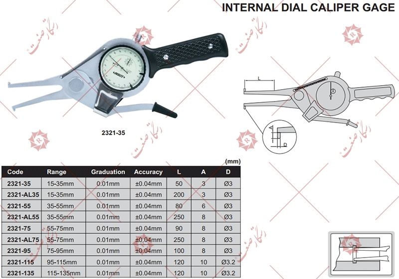 Insize thickness gauge inside the gauge model 75-2321