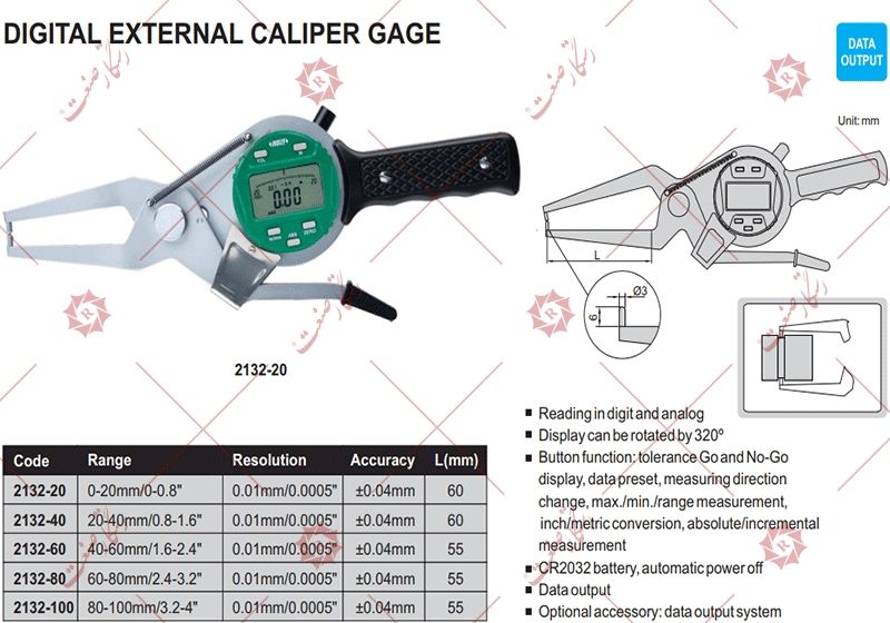 Insize digital thickness gauge outside gauge model 60-2132