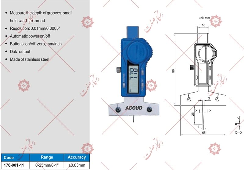Accud digital depth gauge model 11-001-176