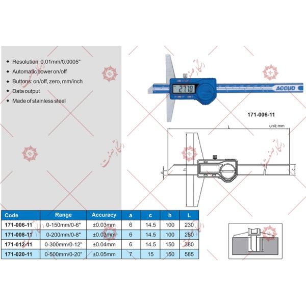 Accud digital depth gauge model 11-006-171