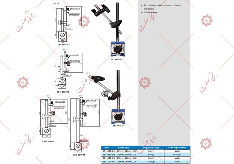 Accud measuring clock base model 01-100-281