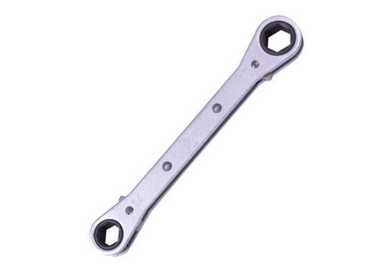 KUKEN End Ratchet Ring Spanner 14 . 17 mm | Polished surface