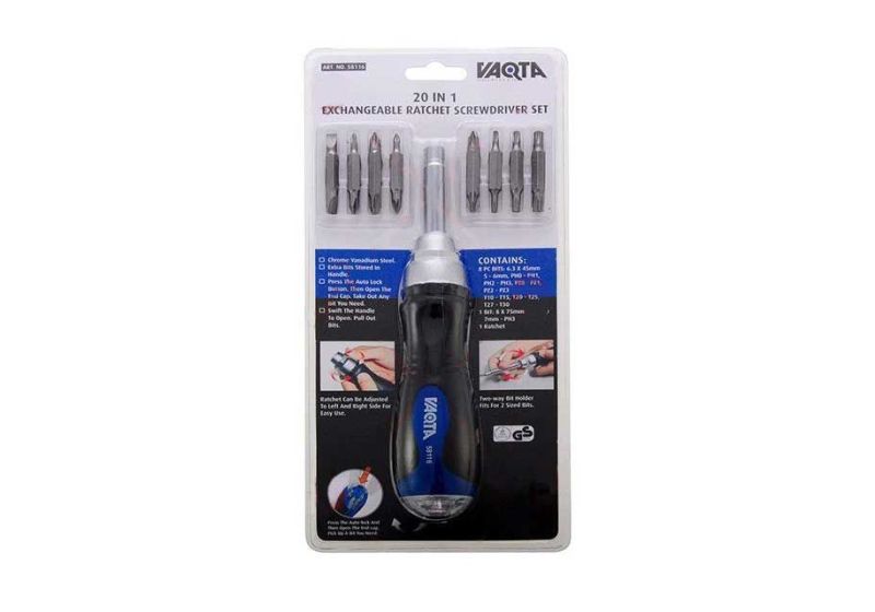 VAQTA Interchangeable Bit Screwdriver 58116 | 8 bits
