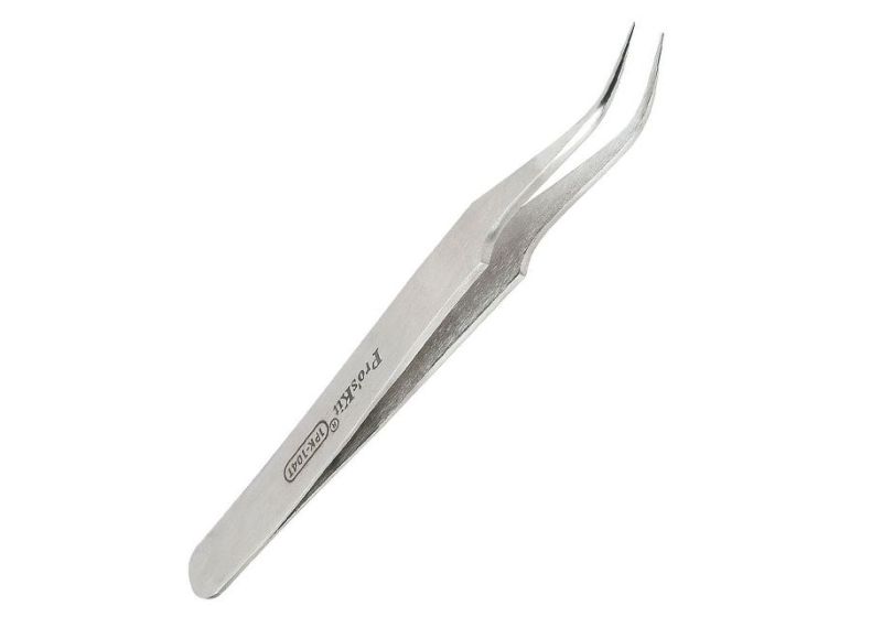 PROSKIT Fine Tip Curved Tweezer | Inside jaws with fine cut