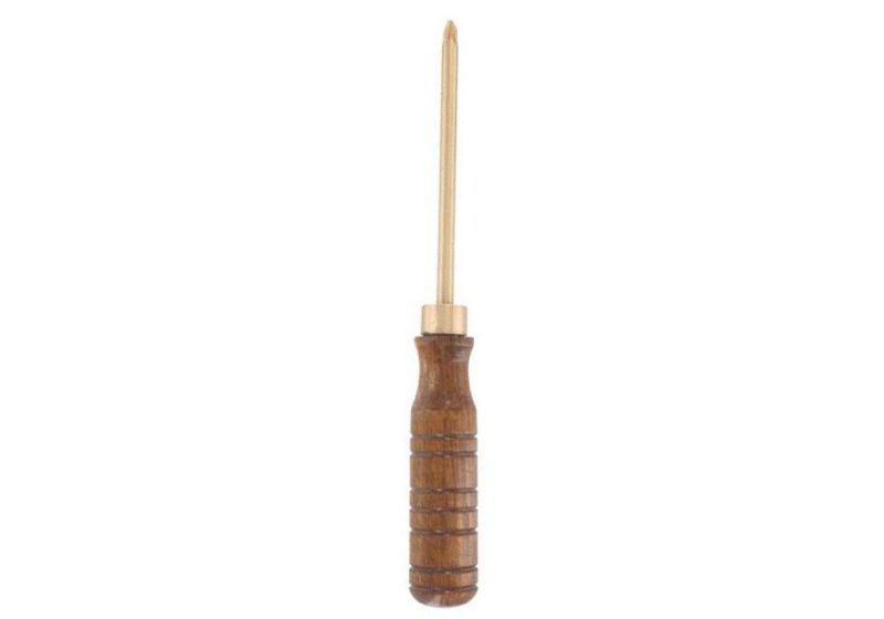 Wooden handle screwdriver