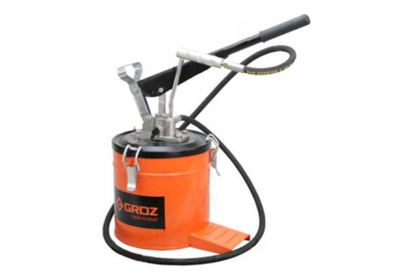 GROZ Pneumatic Bucket Grease Pump 5 kg | Rubber hose | RSCo
