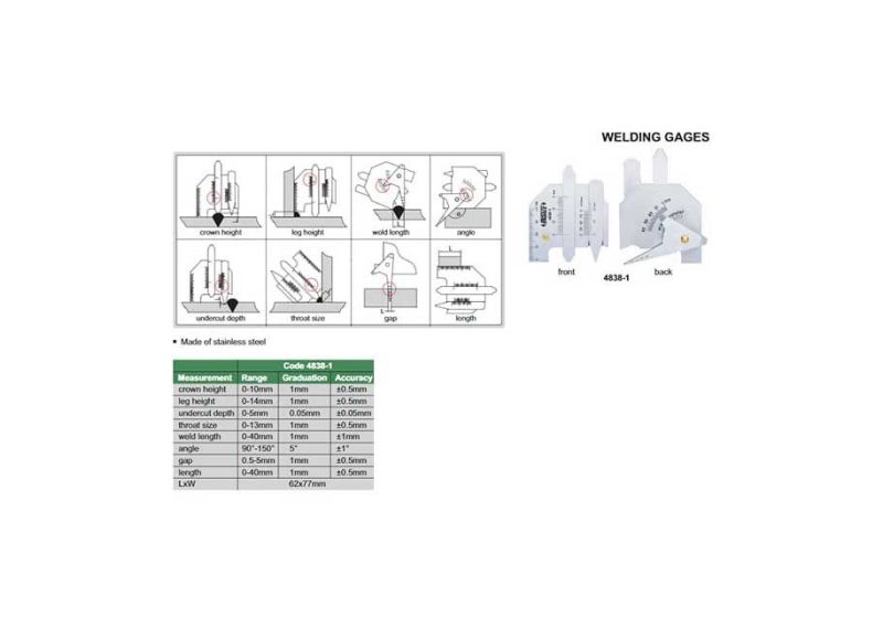 Insize welding gauge model 1-4838
