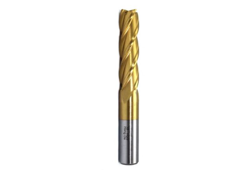 Short Gold 4Flute End Mill | Hongda -HSS 15