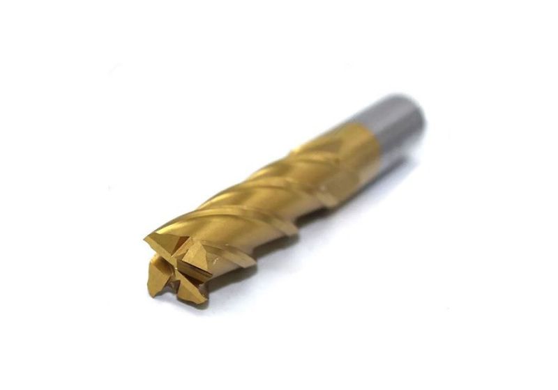 Short Gold 4-Flute End Mill-Hongda HSS 16