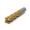 Short Gold 4-Flute End Mill-Hongda HSS 16