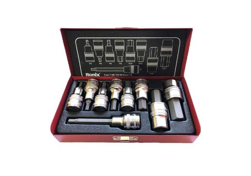 Hex Bit Socket Set 9-Piece 1/2 Inch Ronix |RH-2692