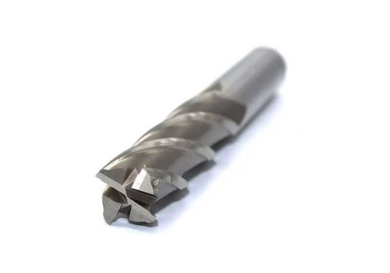 Long White 4-Flute End Mill|Hongda HSSE 6