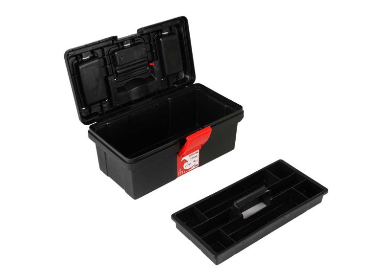 Cantilever Tool Box | Folding metal handle & 5 compartments