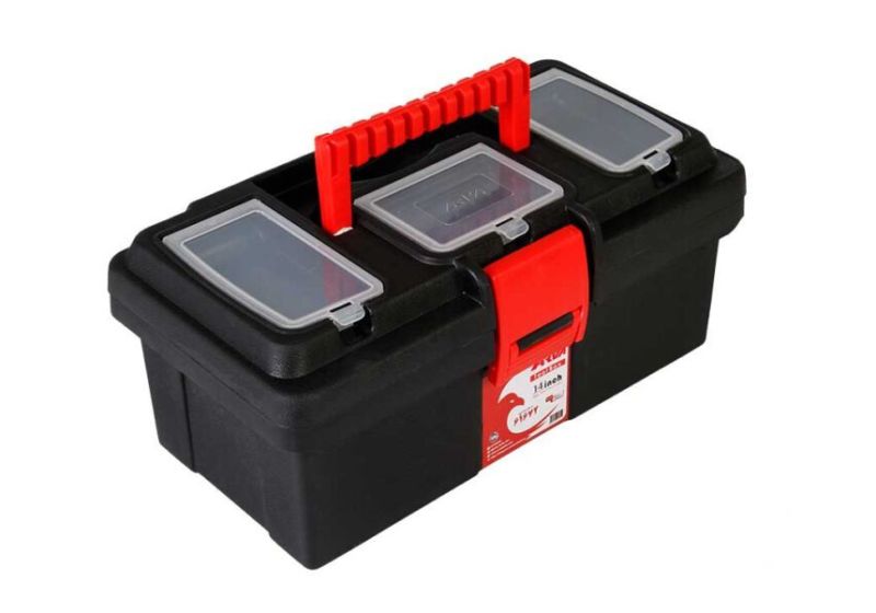 Cantilever Tool Box | Folding metal handle & 5 compartments