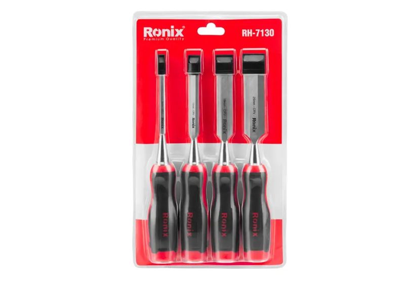 ست مغار فلزی 4 عددی رونیکس مدل RH-7130 مناسب حکاکی، کنده کاری و نجاری