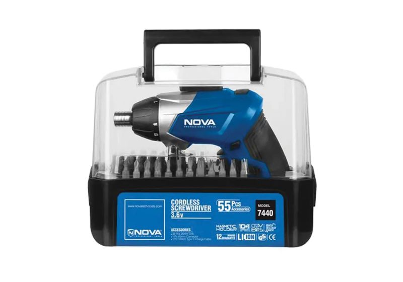 عکس کیت پیچ گوشتی شارژی نووا تاشو 3.6 ولت 55 پارچه مدل 7440