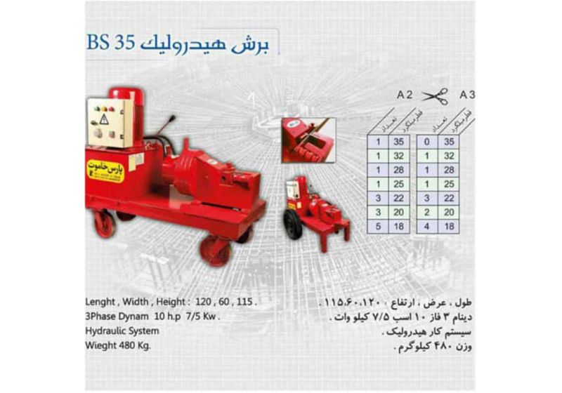 قیمت قیچی میلگرد بر برقی پارس خاموت مدل BS35