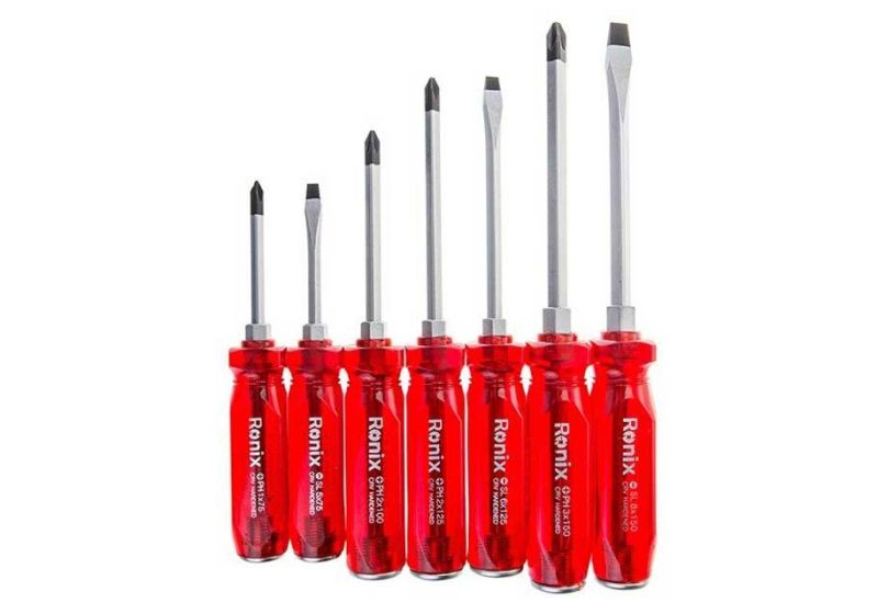 ست پیچ گوشتی 7 عددی ضربه خور رونیکس مدل RH-2906 ساخته شده از کروم وانادیوم سخت‌کاری شده