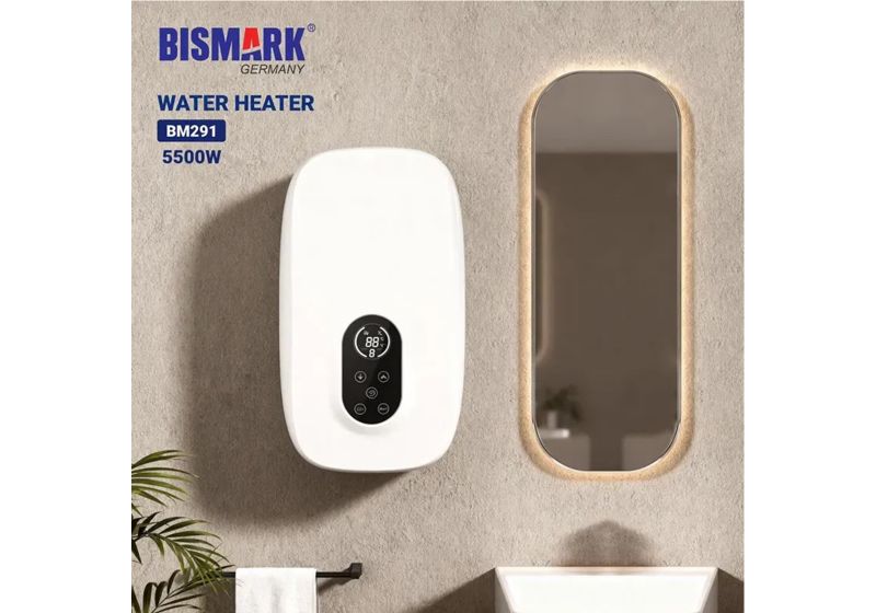 آبگرمکن دیواری بیسمارک مدل BM291 | آبگرمکن برقی 5500 وات بدون مخزن