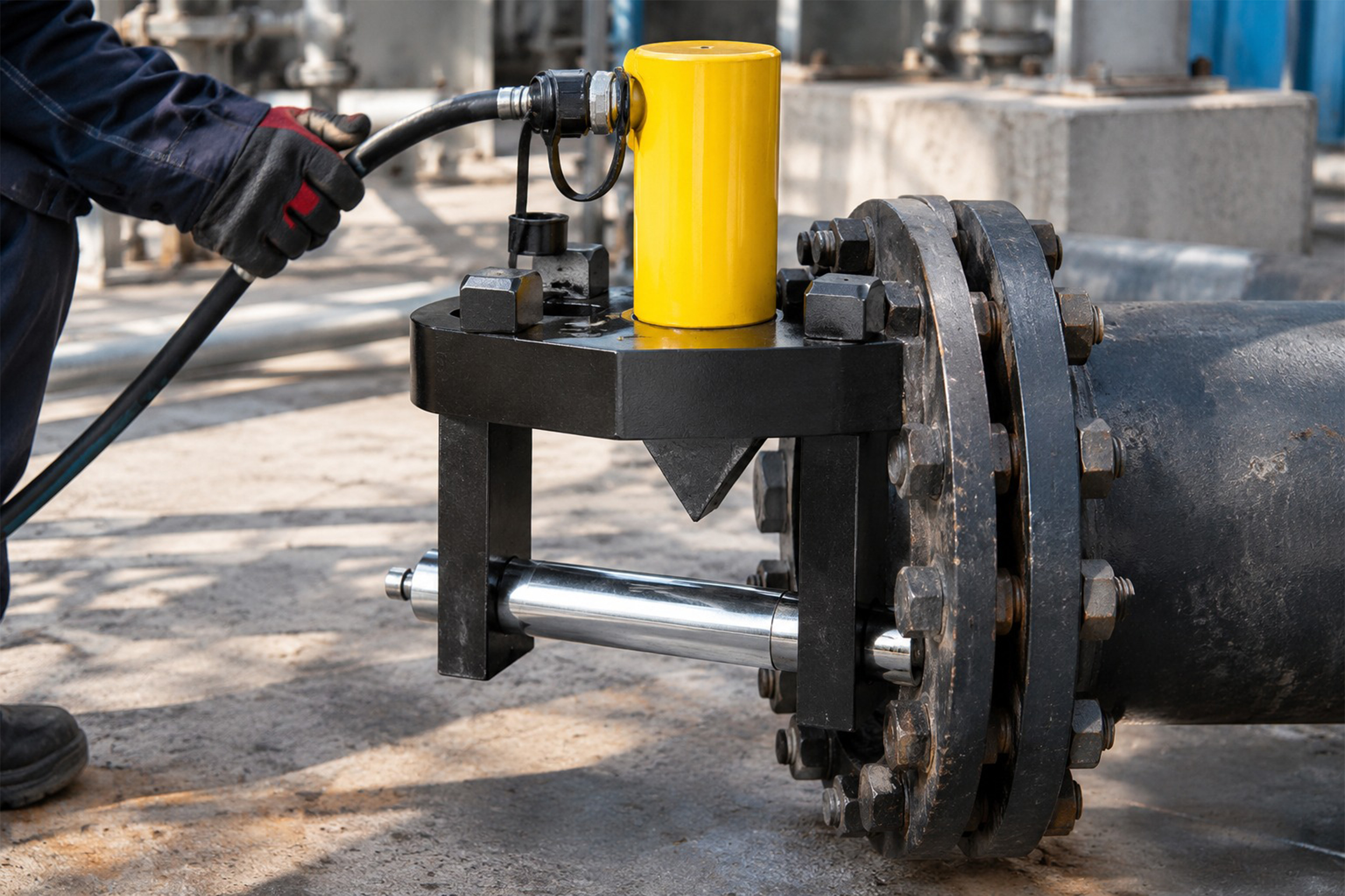 فلنج بازکن هیدرولیکی 10 تن رستگار صنعت مدل HFA-10